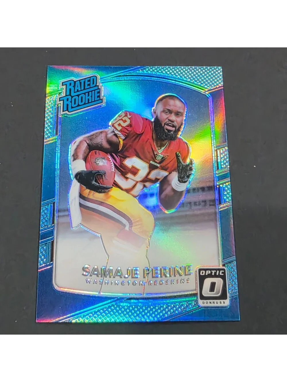 2017 Donruss Optic - Rated Rookie Samaje Perine #156 Aqua Prizm /299 (RC)